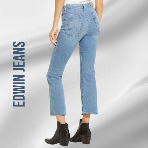 EDWIN ANTHROPOLOGIE  Women’s Cassia Crop Mini Bootcut Jeans in the Size 25 - Picture 6 of 15